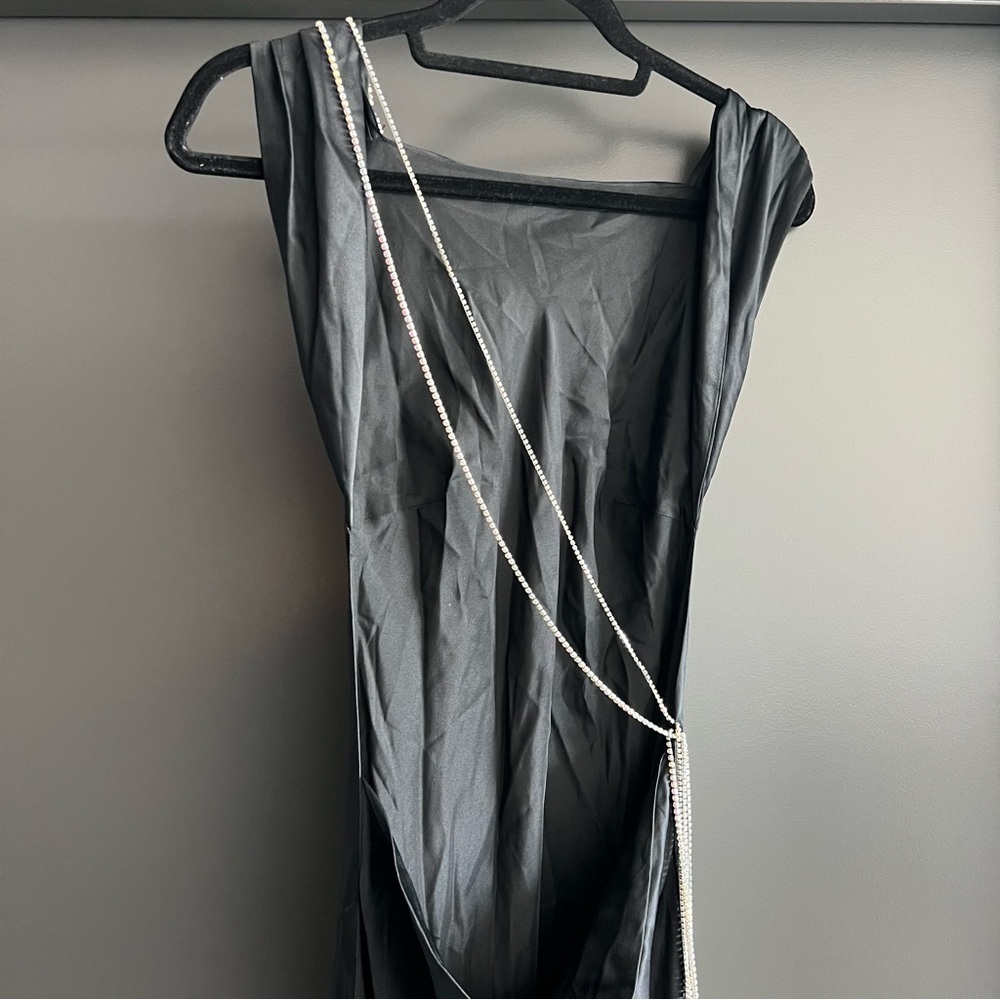 The Bar Pierre Gown maxi dress silk open back in black size 4 - Picture 11 of 16
